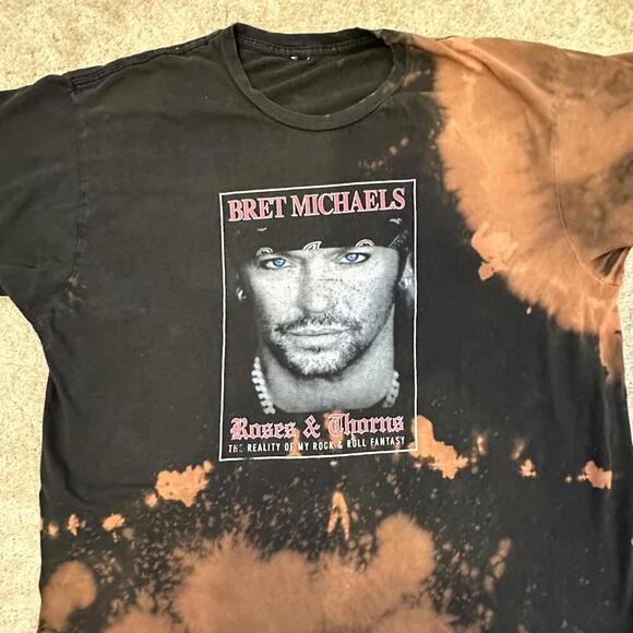 Bret Michaels XL Concert T-shirt Roses & Thorns Bleached - Picture 2 of 4